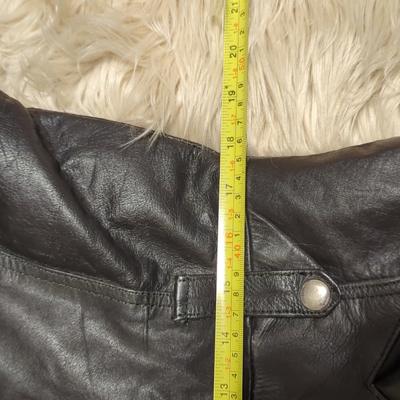 Vintage VTG Diamond Leather motorcycle moto fringe jacket coat sz M medium - Picture 7 of 16